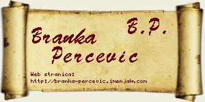 Branka Perčević vizit kartica